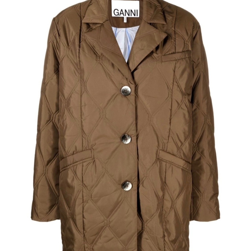 GANNI quilted brown- barn oversized jacket